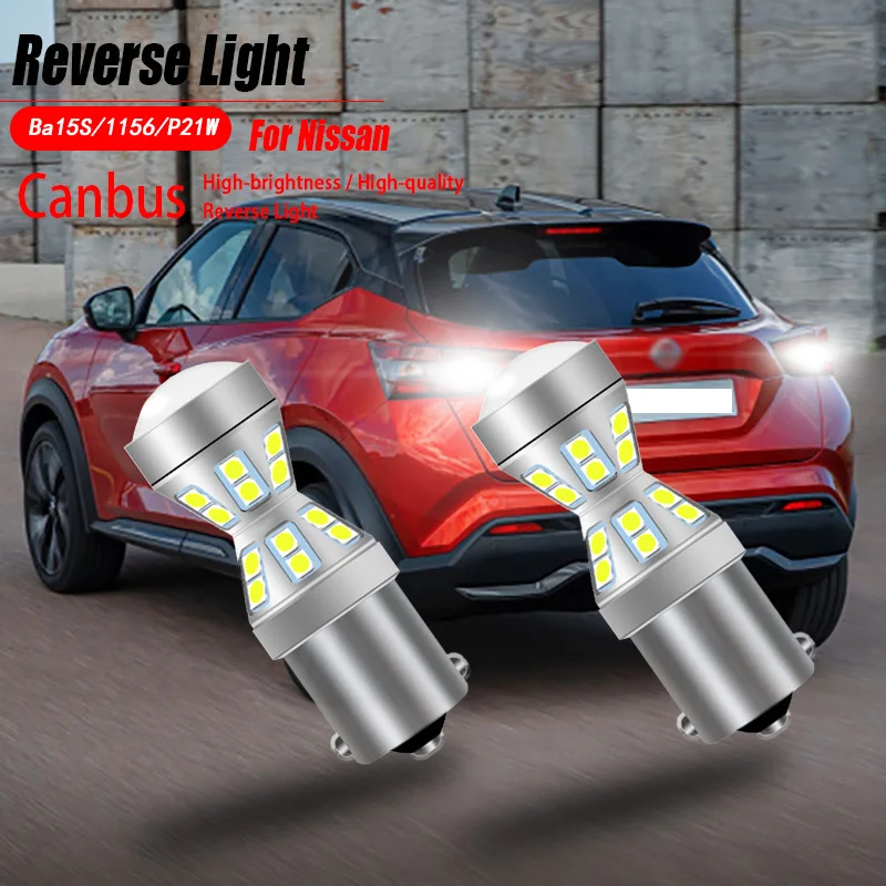 

2x Canbus LED Reverse Light Bulb Lamp P21W BA15S 1156 For Nissan Pathfinder 3 R51 Almera Murano Navara NP300 D40 D23 NV200 NV250