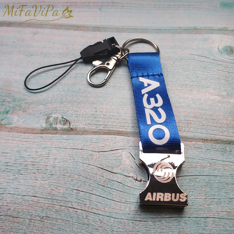 MiFaViPa 3 pezzi blu A320 Neo cordini portachiavi moda Trinket Flight Crew aviazione aereo regalo portachiavi AIRBUS Sleutelhanger