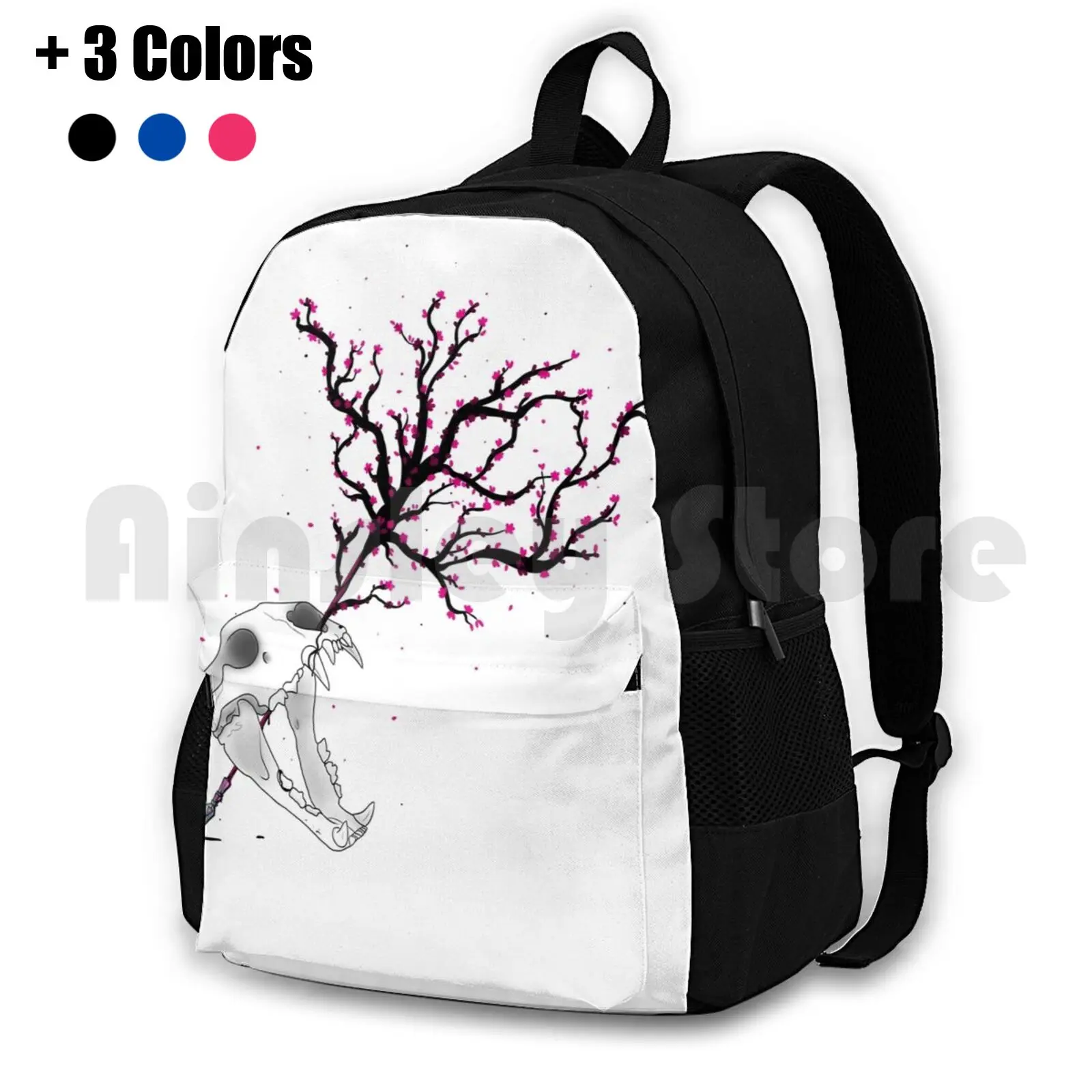 Skull Sakura Outdoor Hiking Backpack Riding Climbing Sports Bag Skull Sakura Cherry Blossom Cherryblossom Lion Lionskull Arrow