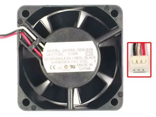 

NMB-MAT 2410ML-05W-B39 C20 DC 24V 0.08A 60x60x25mm Server Cooling Fan