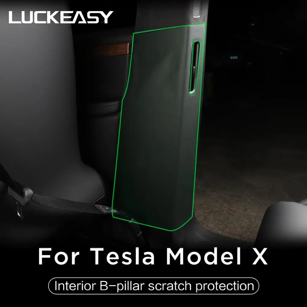 LUCKEASY For Tesla Model X 2017-2021 Hide Anti Kick Pad Protection Side Edge Film Protector Stickers