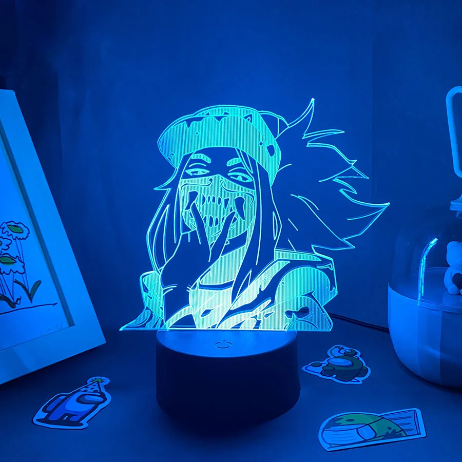 LOL League of Legends Game Figure Akali Rogue Assassin Lava Lamps 3D Led RGB Neon Night Lights Sitting Room Table Colorful Decor