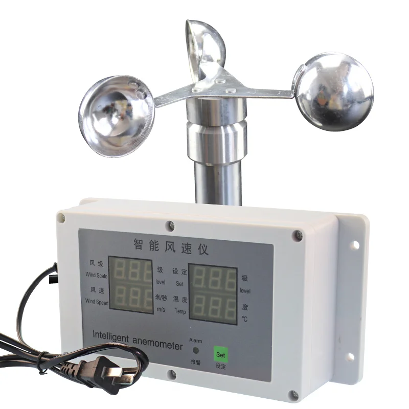 Elektrische Anemometer Precisie Windsnelheid Sensor Meter Digitale Wind Meting Torenkraan Weer Temperatuur Alarm Systeem