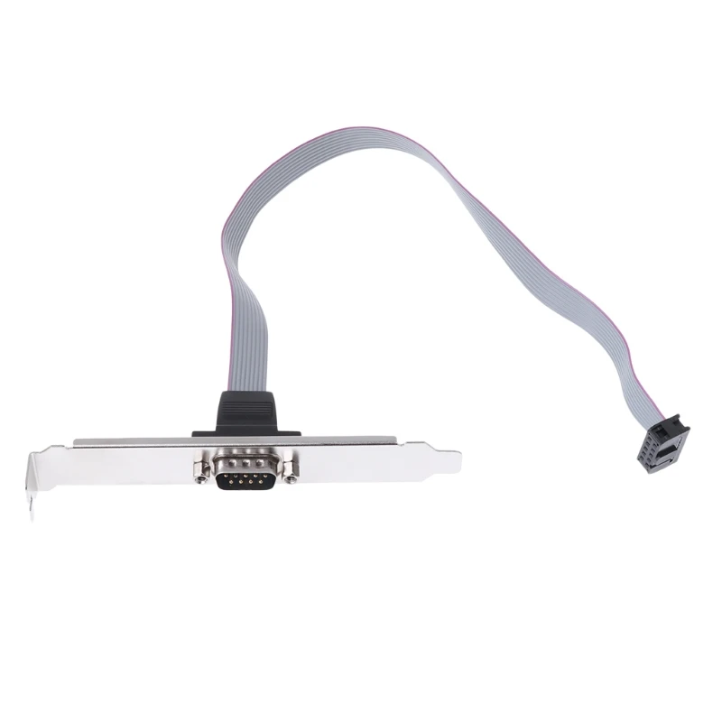 Serial 9 Pin DB9 RS232 Com Port Ribbon Cable Bracketใหม่