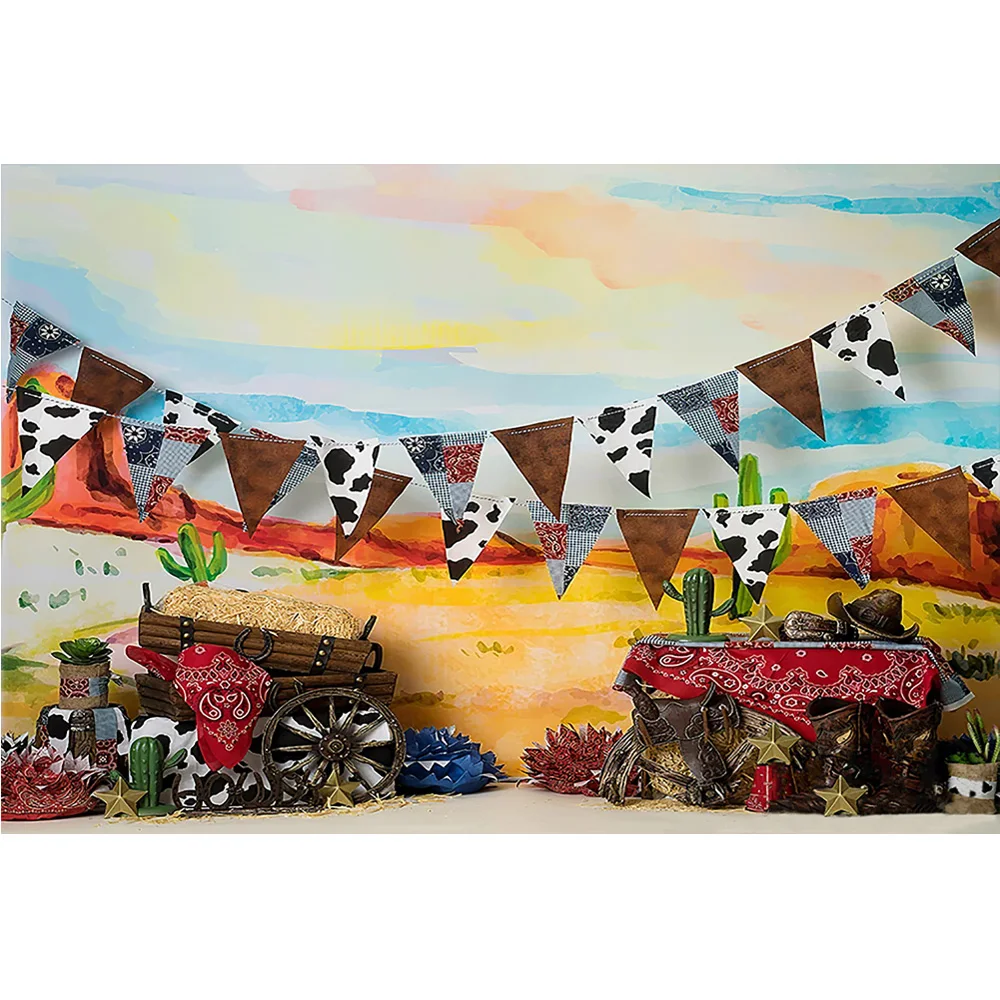 خلفية للتصوير الفوتوغرافي لحديثي الولادة من الغرب المتوحش في المزرعة كاوبوي لعيد الميلاد، خلفية كعكة سحق للتصوير الفوتوغرافي لحفلة استقبال المولود الجديد