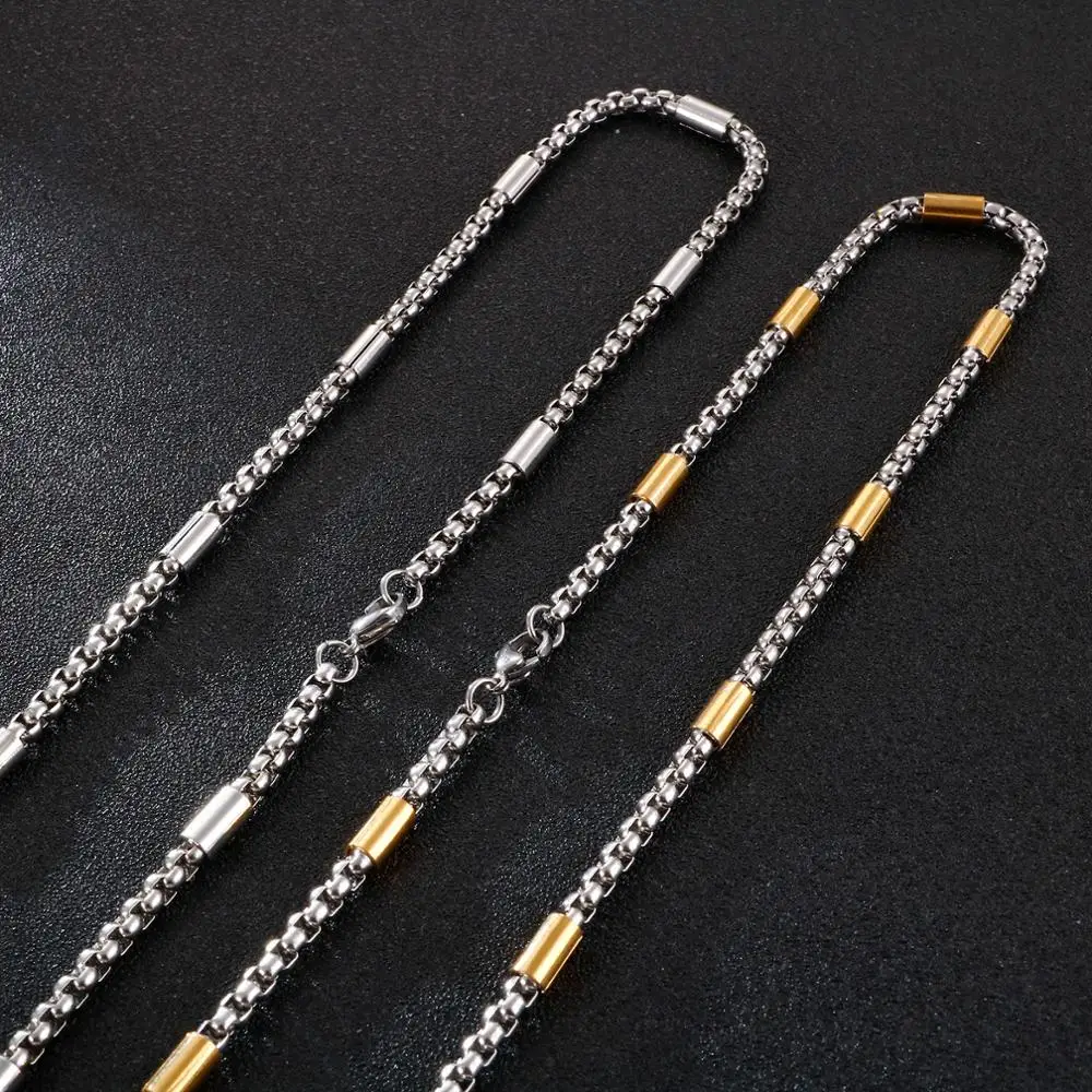 2.5mm 5mm Ferrero Bead Chain On Neck Fashion Hip Hop Link Necklace Stainless Steel  Men\'s Charm Jewelry Choker