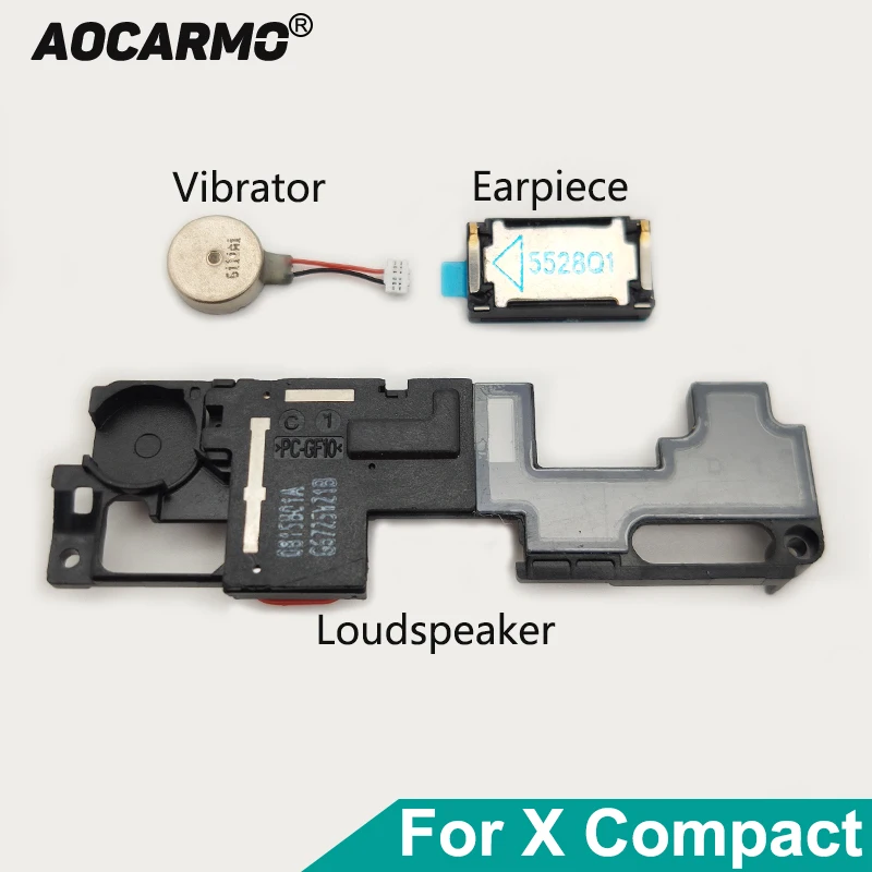 Aocarmo Top Ear Speaker Earpiece Bottom Loudspeaker With Vibrator Buzzer Flex Cable For Sony Xperia X Compact Mini F5321 XC 4.6