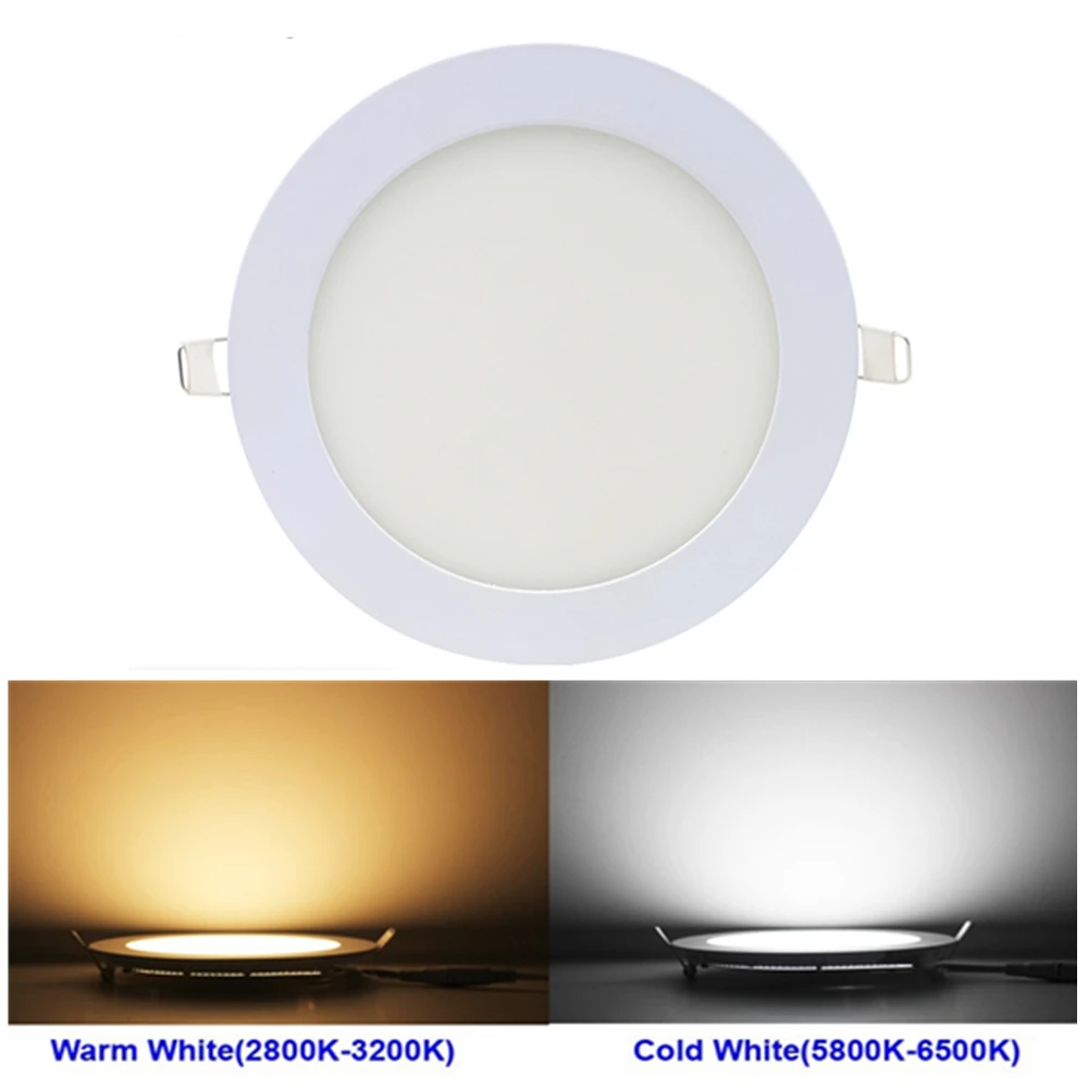 LED Panel Lights Ultra thin Recessed Downlight 6W 8W 15W 20W 110V 220V Square Round Panel lamp Ceiling Lamp White/Warm white