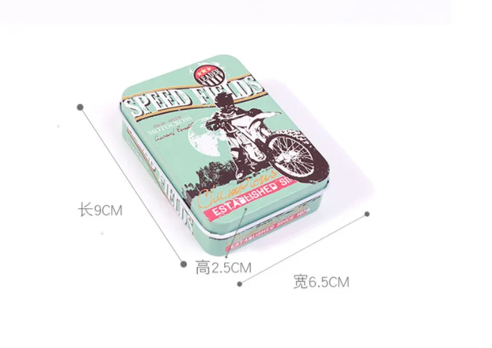 9*6.5*2.5cm Storage Box Decoration Collection Display Candy Pill Chutty Mini Storage Metal Vintage Cartoon Tin Box