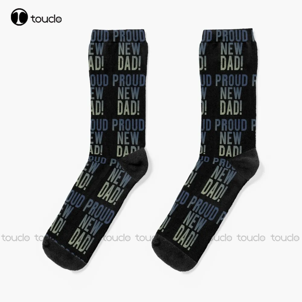 

Proud New Dad Socks Socks Women Personalized Custom Unisex Adult Teen Youth Socks 360° Digital Print Christmas Gift Funny Sock