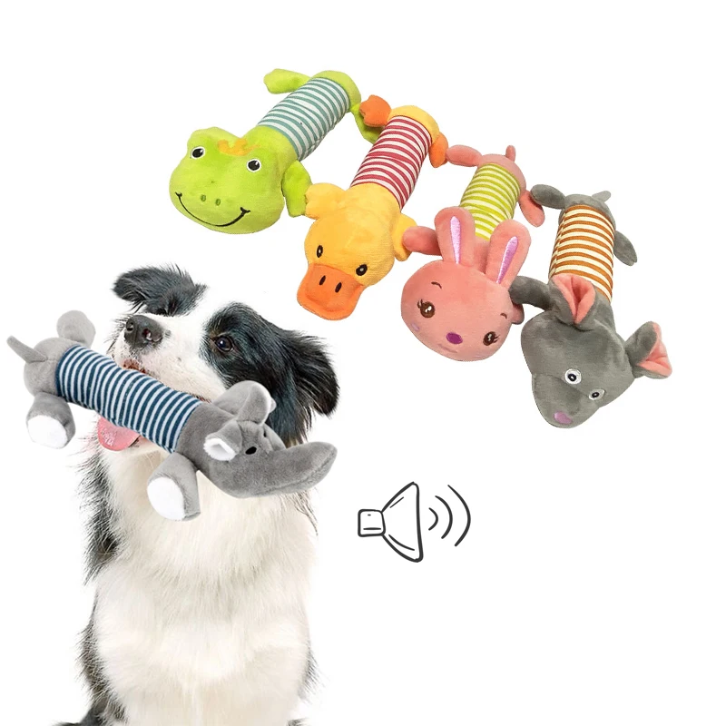 

Cute Plush Squeak Cat Dog Toys Chewing Stuffed Toys for Small Breeds Dogs Pet Molar Soft Fleece Toy Suitable for French Bulldog