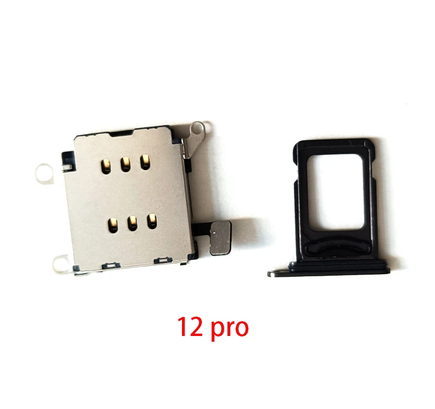 10Set/Lot Dual Sim Card Reader Tray Slot Holder Adapter Connector Flex Cable For iPhone 12 Pro Max Replacement Parts