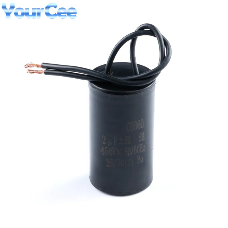 CBB60 Motor Run Capacitor Starting Capacitor AC450V 2/3/4/5/6/8/10/12/14/15/16/18/20/25/30/40/45/50/60/70UF for Washing Machine