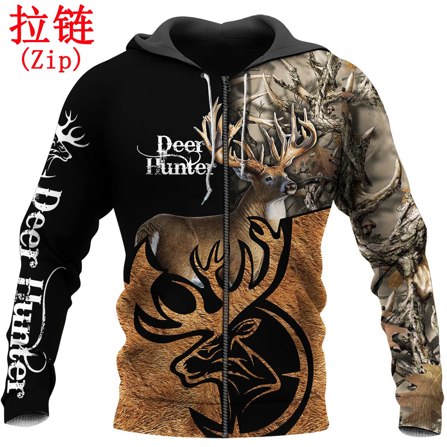 Sudadera con capucha estampado 3D camuflaje unisex cazadores ciervos - imagen 5