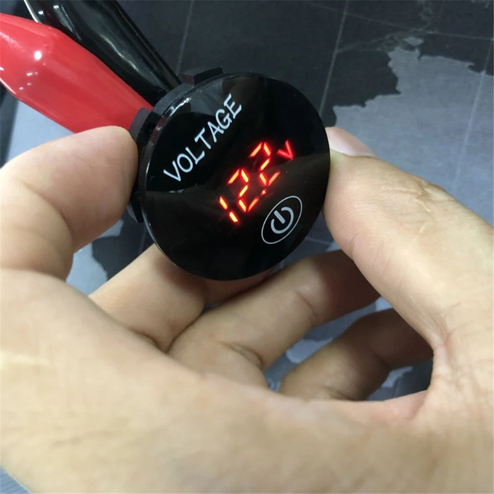 DC 5V-48V Car Motorcycle LED Panel Digital Voltage Voltmeter Meter Battery Capacity Display Volt With Touch ON OFF Switch