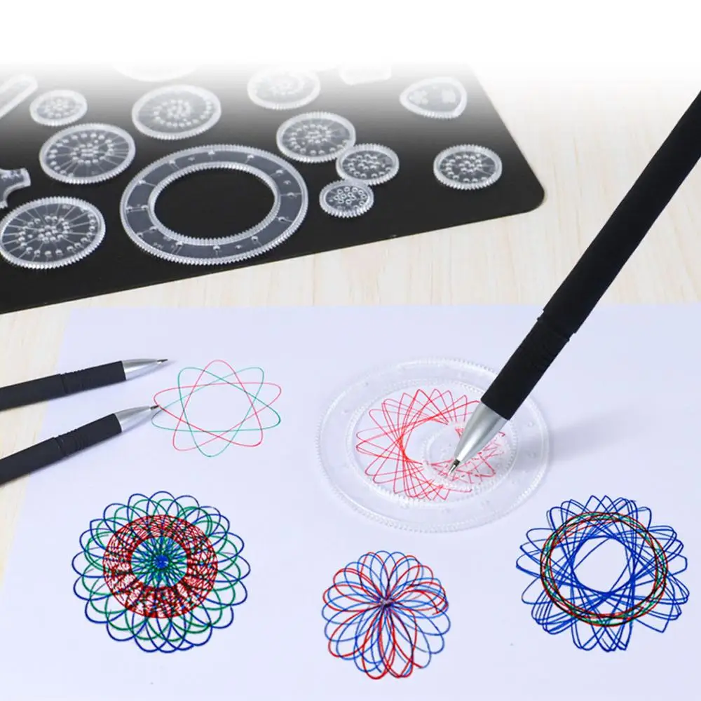 22Pcs Spirograph ปากกาวาดรูปชุด Gears Interlocking & ล้อวาดอุปกรณ์เสริมความคิดสร้างสรรค์ของเล่นเพื่อการศึกษาเด็ก