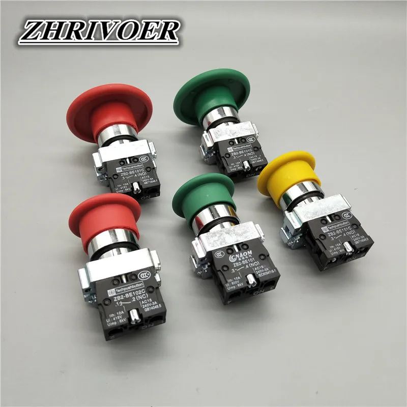 22mm Xb2-bc31 Xb2-bc42  10A/660V Mushroom Head Push Button Switch Momentary self-Reset