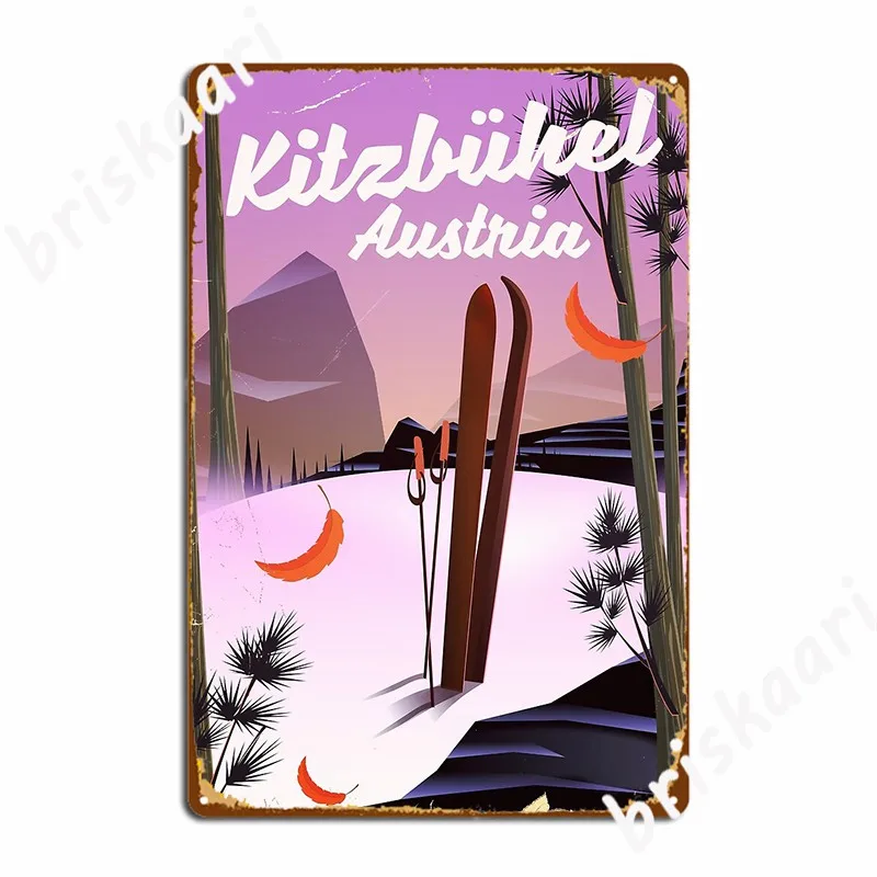 Kitzb Bchel Austrian Ski Poster Metal Sign Bar Cave Plaques Wall Mural Create Tin Sign Poster