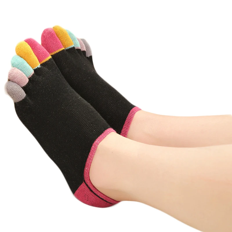 Brothock-Chaussettes de yoga en coton pour femmes, 600 couleurs, courtes, respirantes, à cinq orteils