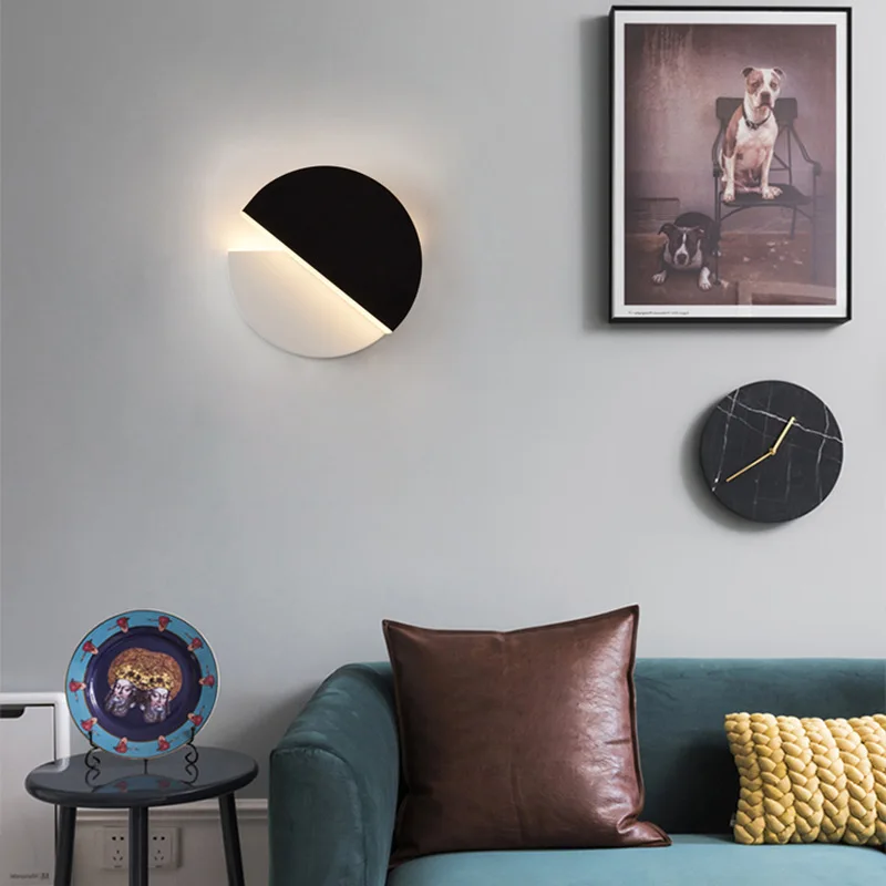 

Designer decor wall lamp Nordic bedroom bedside lamp rotatable hotel living room room corridor lamp round DIY wall light CL42307