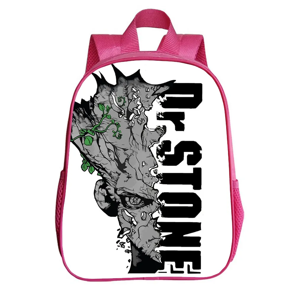 DR.Stone Backpack Children Funny Cartoon Kindergarten Rucksack Baby Boys Girls Anime Knapsack Mochila 12 Inches