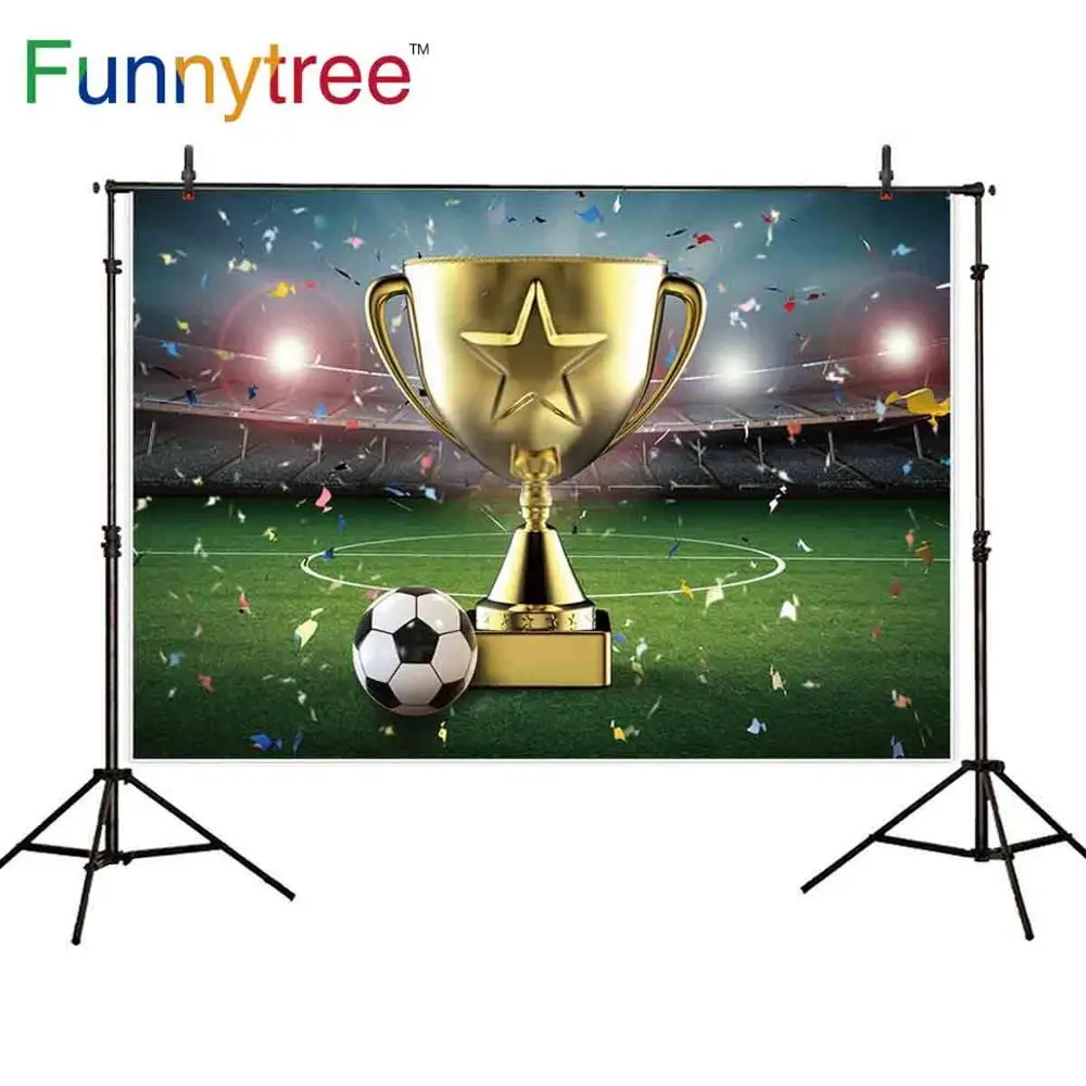 Funnytree Champion Cup Football Soccer Field Real Photocall Photography Backdrops Photography Photo Backgrounds Photozone