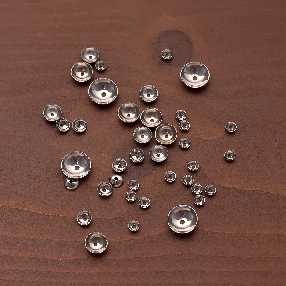 200 pieces Loose Spacer Bead Caps Stainless Steel Round Cone End Beads Cap 3/4/5/6/8mm Accessorie For DIY Jewelry Finding Making