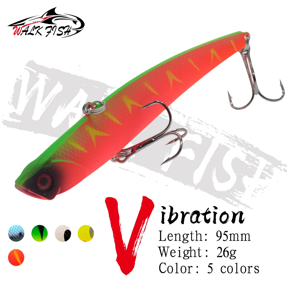 WALK FISH Blade VIB 95mm 26g Sinking Vibration Fishing Lure Hard Plastic Artificial VIB Winter Ice Fishing Pike Bait Tackle Isca