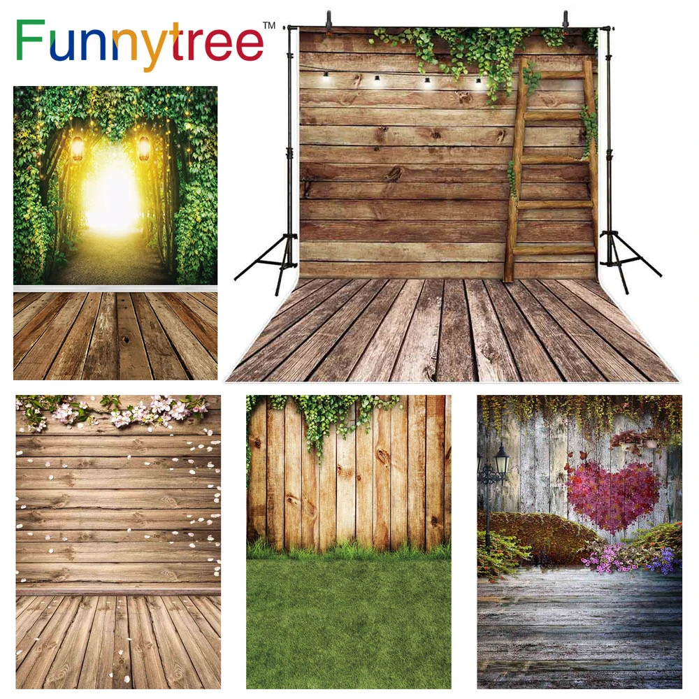 Funnytree Spring Backdrop Wedding Mysterious Forest Light Garden Wood Grass Flower Background Banner Valentine\'s Day Photocall