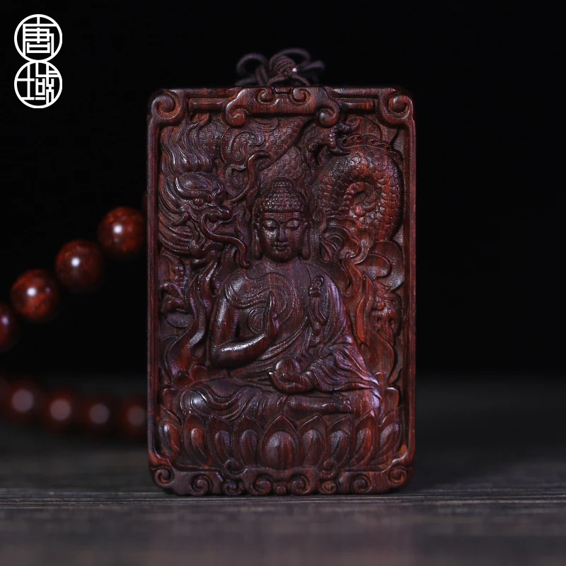 Zodiac Buddha Necklace Pendant Pterocarpus Santalinus Tag India Sandalwood Men 'S And Women 'S Pendants