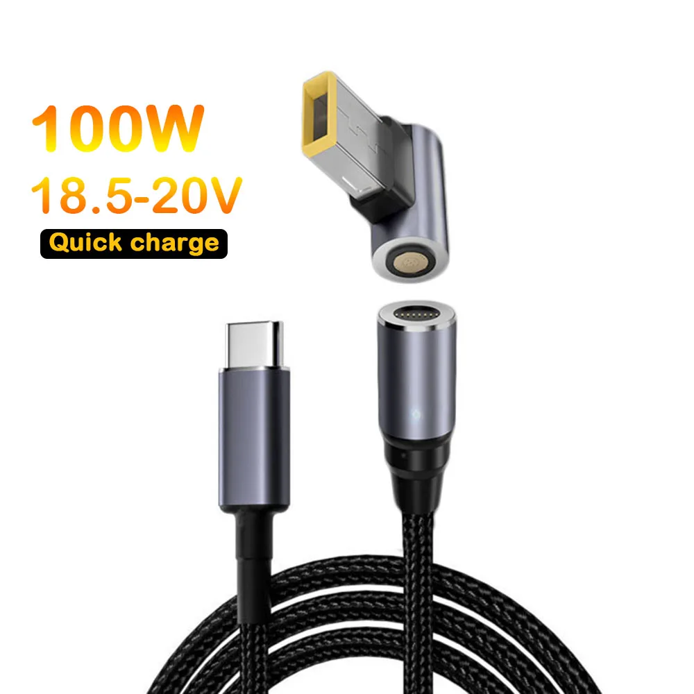 

100W Magnetic Connector Cable USB Type C to DC Power Cable Wire For Lenovo HP Dell MacBook Laptops Notebook USB C Fast Charging