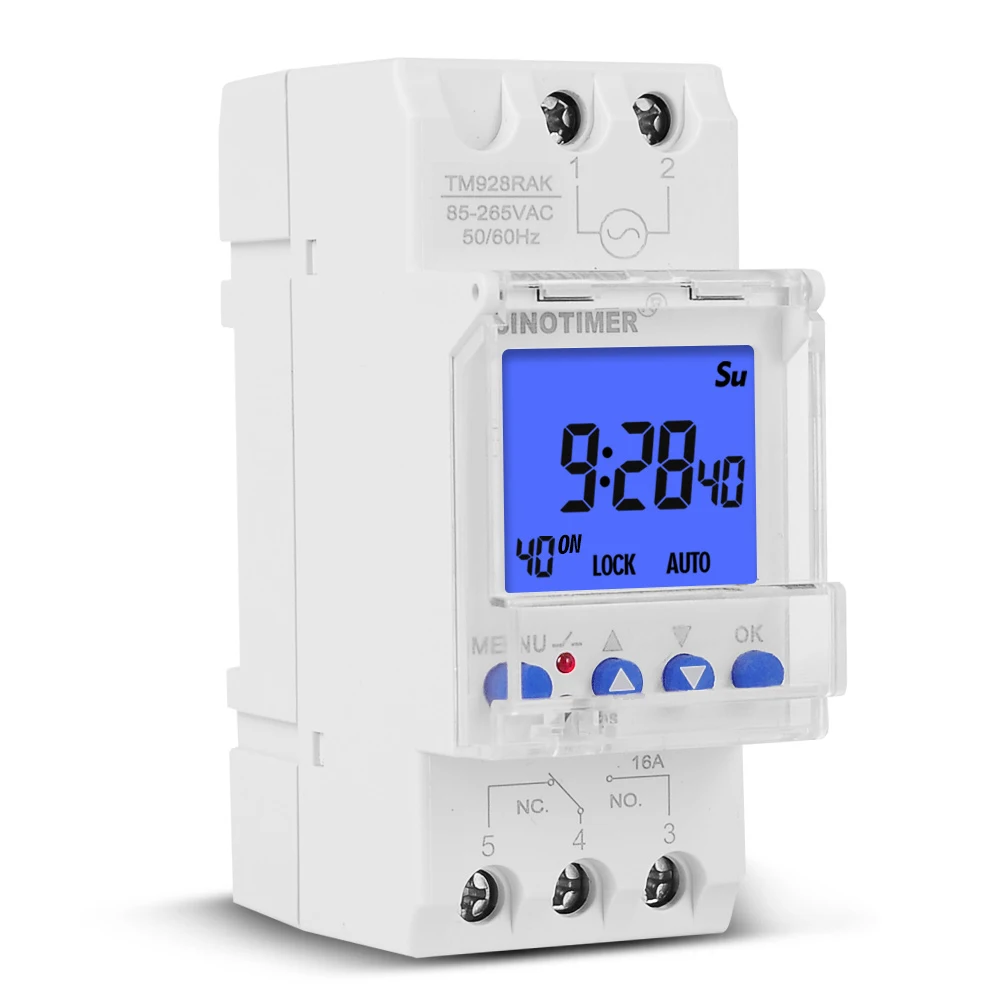 Din Rail Digital 7 Days Programmable Time Switch Relay Industrial School Bell Feeder Timer Automatic Seconds Interval 85-265V AC