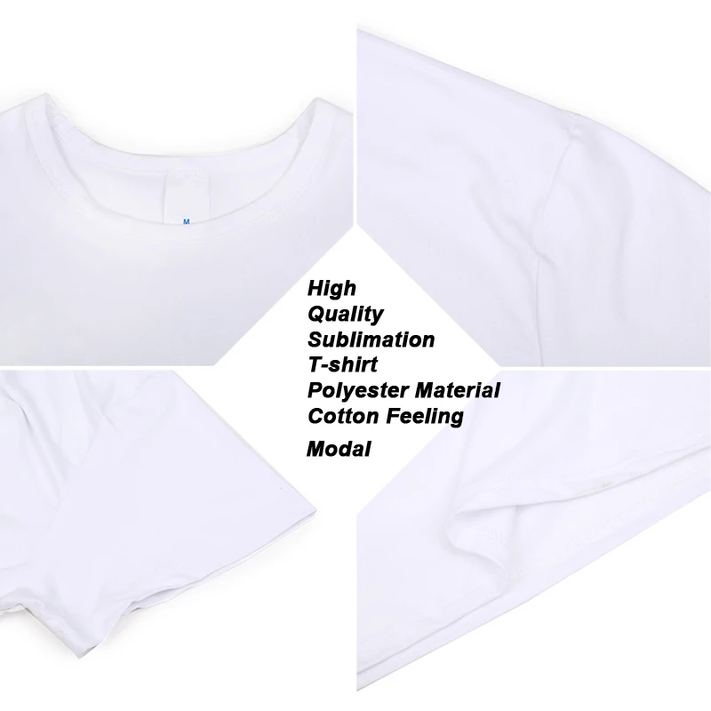 2pcs/lot White Blank Sublimation Modal T-shirt Wholesale Custom Cotton Design Heat Press Dye ink Transfer Men Size T Shirt