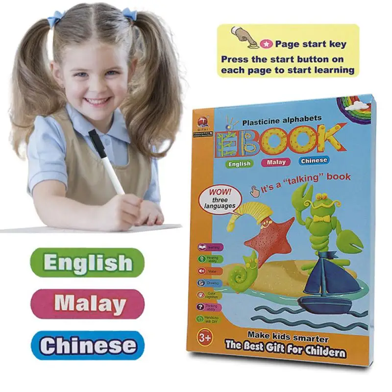 2021 kinder Malay Englisch Punkt Lesen Kinder Frühe Bildung Lernmaschine Smart Elektronische bücher Geburtstag Geschenk