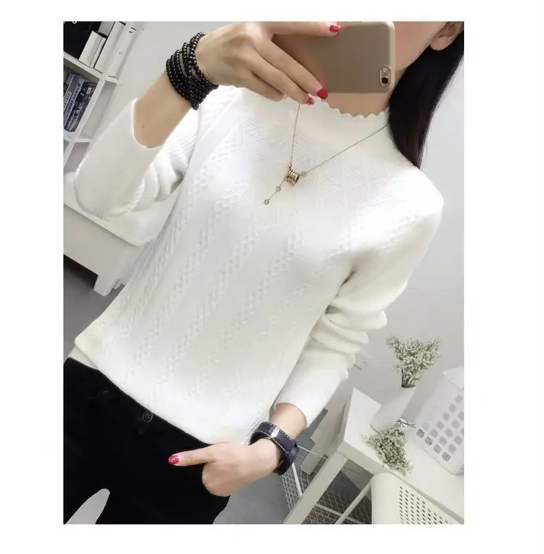 Fdfklak New Elegant Spring Autumn Winter Clothes Women Knit Pullover Sweater Warm Pull Femme Lagre Size Tops свитер женский