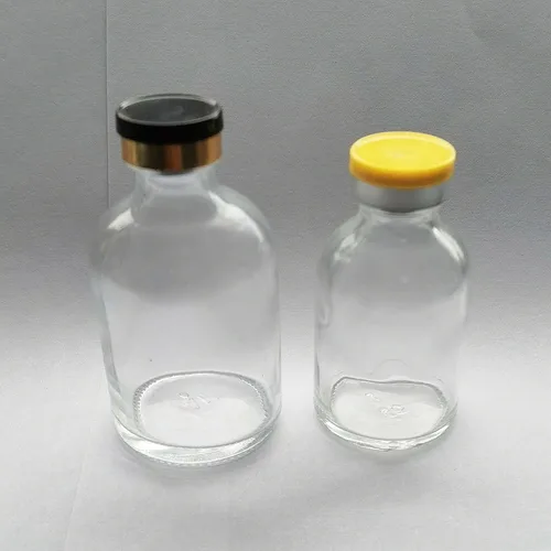 Vial de vidrio de inyección transparente vacío, 100ML, 50ML, 30ML, con tapa de aluminio y plástico, contenedores de vidrio para medicina líquida transparente de 1oz