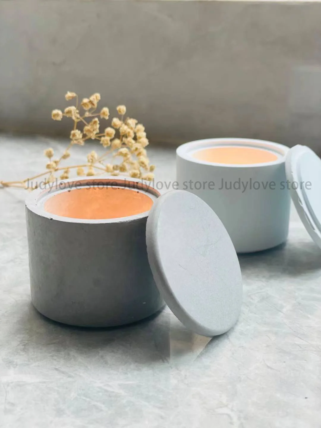 Silicone Plaster Tealight Holder, Concrete Molds for Jar, DIY Epoxy Resin Jewelry, Ring Box, Round Bowl, Candlestick Cement Mold