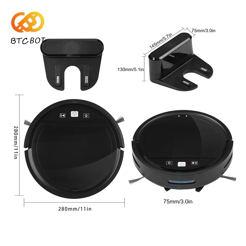 อัตโนมัติอัจฉริยะ Sweeping Robot โทรศัพท์มือถือรีโมทคอนโทรล Planning แบตเตอรี่ลิเธียมสูญญากาศ Mopping เครื่อง