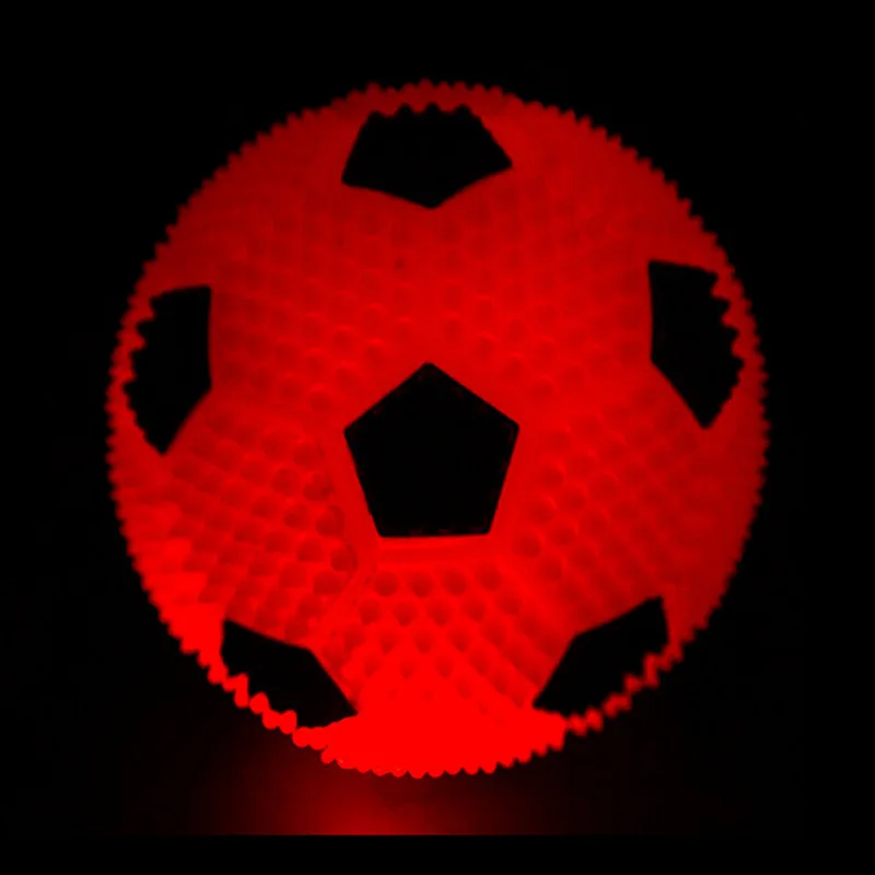 6.5cm Sports LED Bouncy Ball Flash Random Color Massage Glowing Football Soccer Kid Toy Christmas Birthday Gifts Fans Club Decor