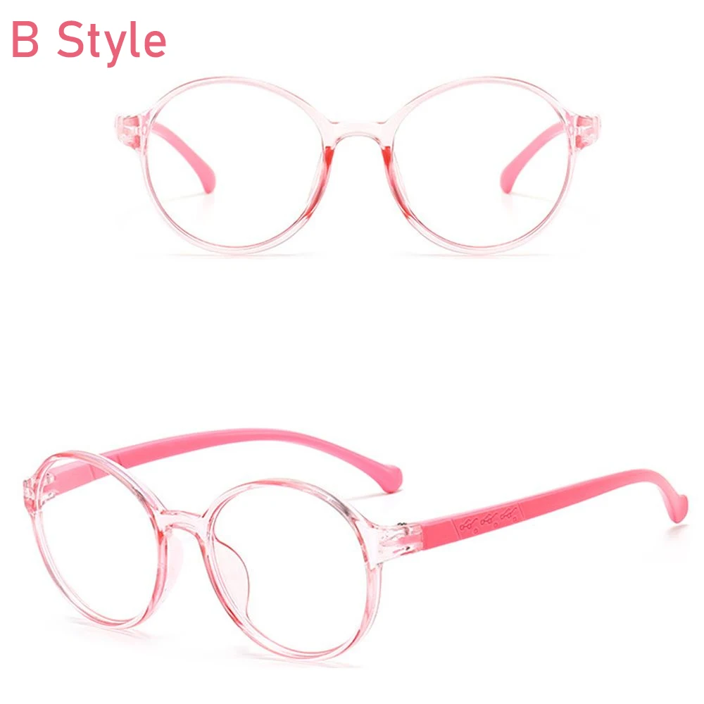 1PC Anti-blue Light Kids Glasses Children Boys Girls Transparent Round Computer Goggles Eye Protection Ultralight Frame Eyewear