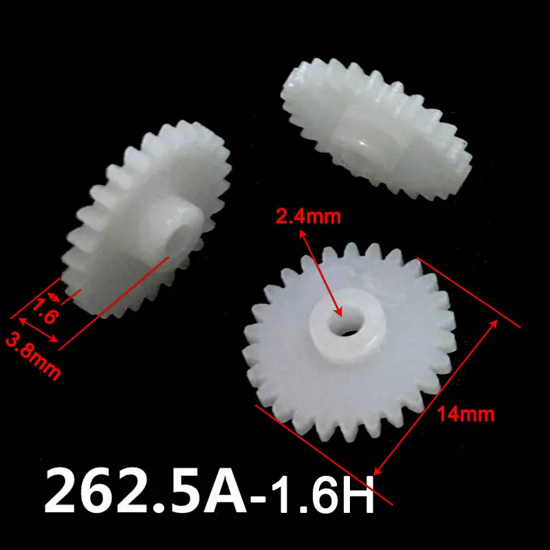 26 Tooth 0.5M Gear 14mm Diameter Hole Tight for 2mm/ 2.5mm/ 3mm Shaft Plastic Gearwheels DIY Model 262A 262.5A 263A
