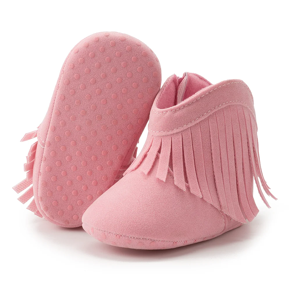 KIDSUN Baby Booties Girl Boy Prewalker Solid Infant Toddler First Walkers Soft Sole Anti-slip Boots Newborn Moccasin