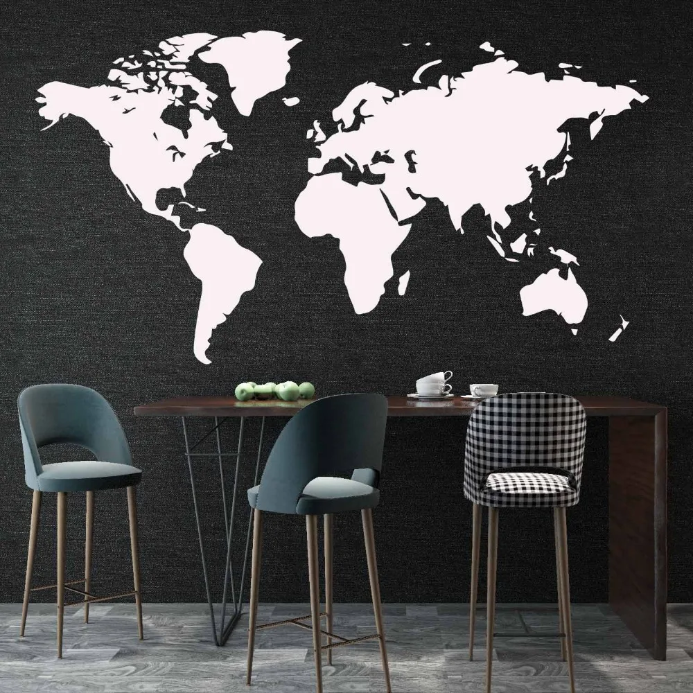 Large 106cmX58 Wall Sticker Decal World Map for House Living Room Decoration Stickers Bedroom Decor Wallstickers Wallpaper Mural