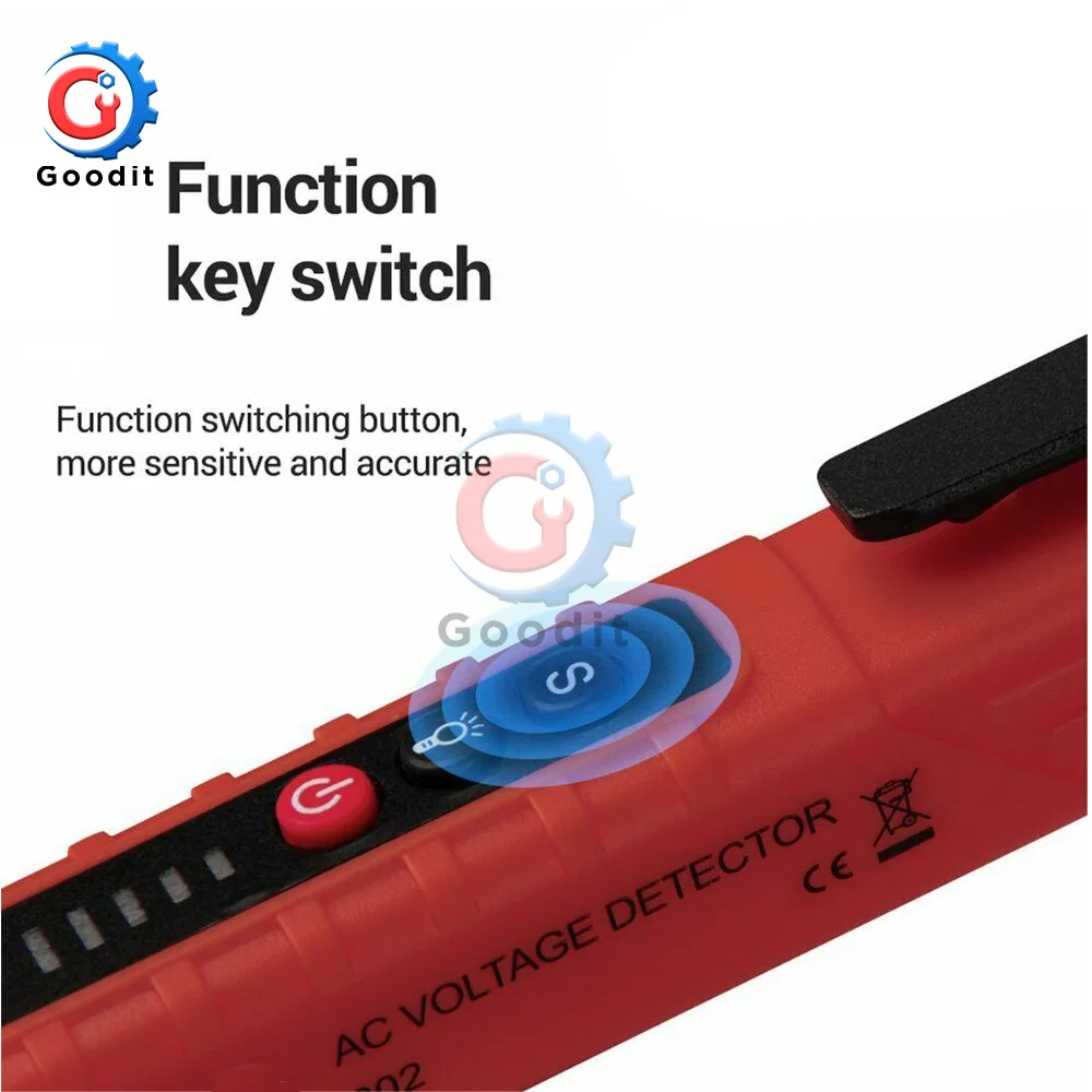 ANENG VD802 Non-Contact AC Voltage Tester Indicator 12V-1000V Outlet Voltage Checker Meter LED Socket Volt Detector Test Pen