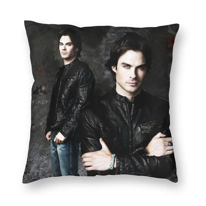 Ian Somerhalder Damon Salvatore Pillow Cover Decoration 3D Double-sided Print The Vampire Diaries Cushion Cover for Living Room