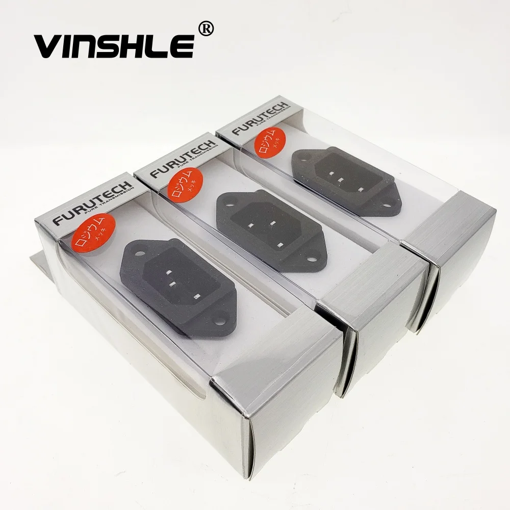 HIFI Furutech FI-06 (R) Copper Rhodium Plated Ultimate IEC Inlet Brand New HiFi vinshle 3pcs