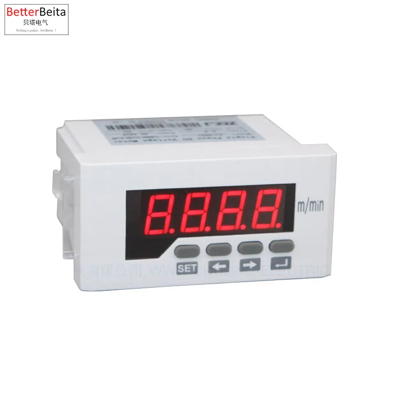 0-9999 m/min speed meter 4-20mA DC or 0-10V DC input Digital Line speedometer Tachometer