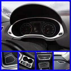 Stainless Steel Car Air Conditioning Outlet Frame Decoration Sticker Trim For Audi Q3 2013-2017 Headlight Switch Modified Decals