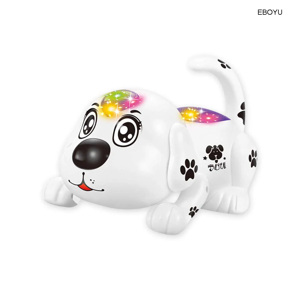 Eboyu Robot Puppy Elektronische Smart Pet Tumble Muziek Speelgoed Kruipen Tumble Speelgoed Shining Hond