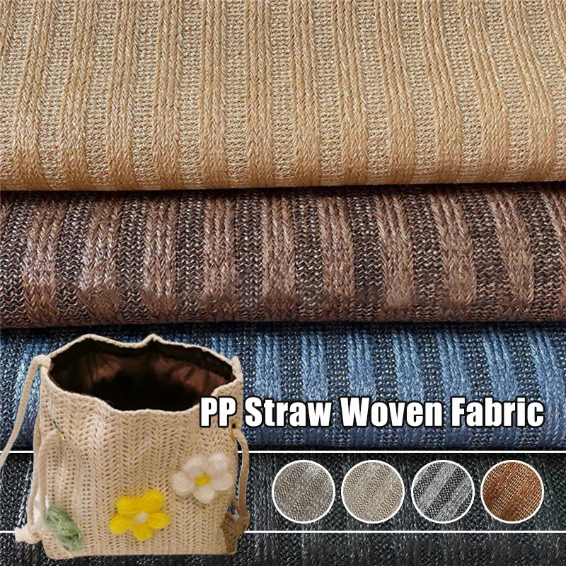 1 Yard  PP Artificial Raffia Woven Fabric Hand Craft Woven Fabric Rattan Straw Designer DIY Women's Beach Bag Shoes Material